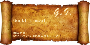 Gertl Izmael névjegykártya